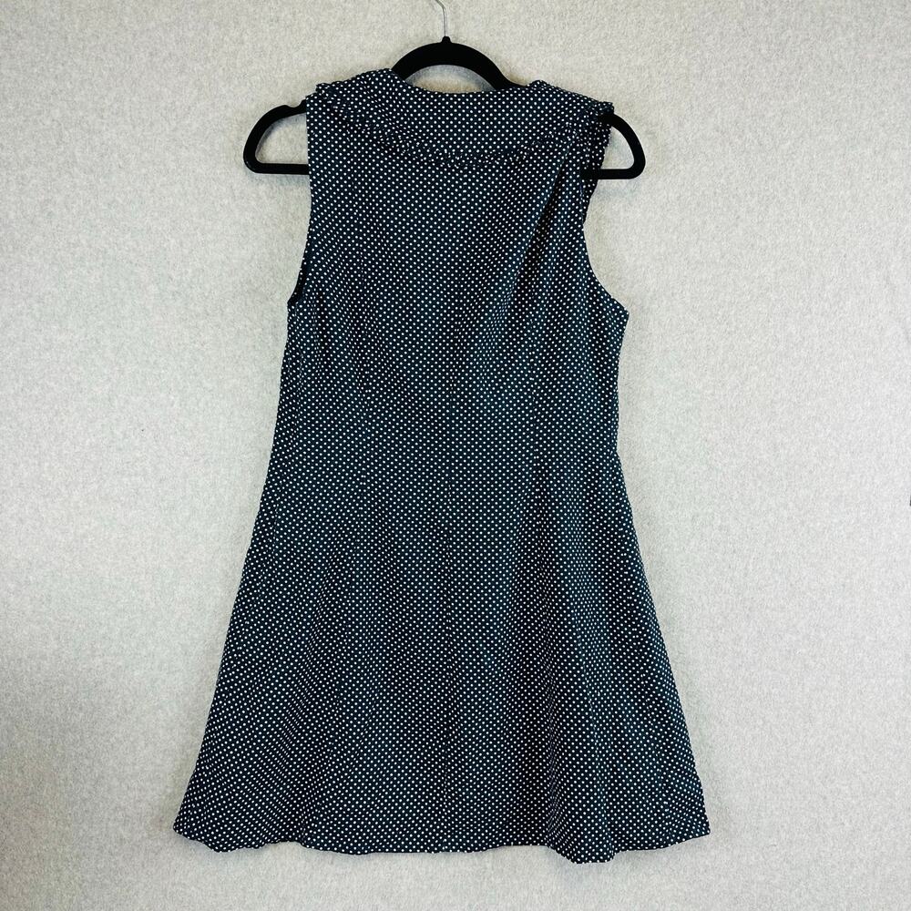 New Caroline Constas Womans Sz 10 Dress Linen Blend Blue Polka Dots NWT - Picture 8 of 11